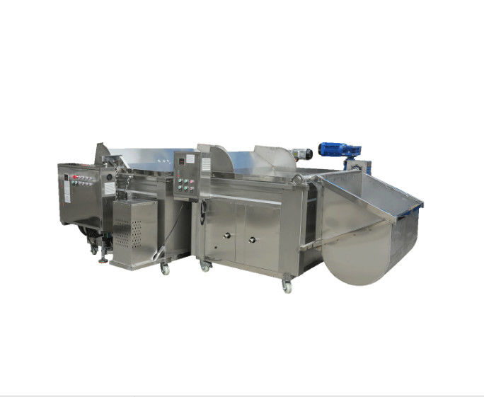 Máquina de freír eléctrica con calefacción automática con carga y descarga automática para carne de cerdo, carne, cacahuete